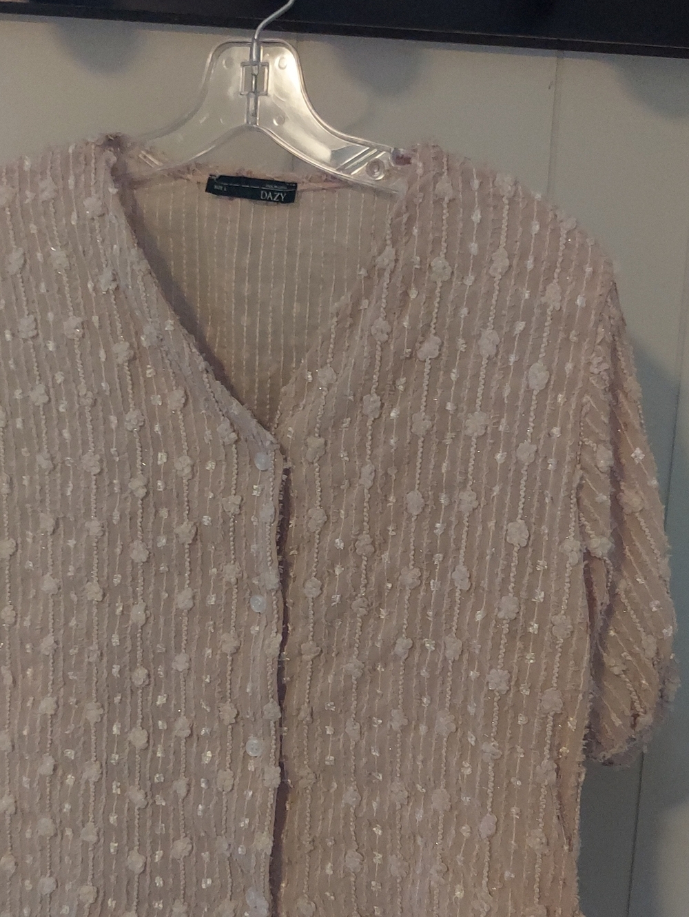 DAZY Blush Pink Textured Top